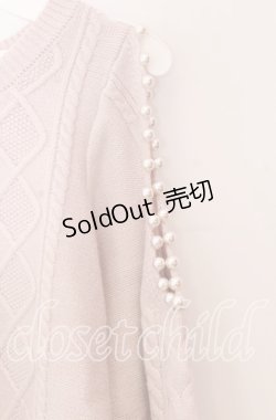 画像2: evelyn / ショルダーパールニット  ピンク O-25-11-14-060-LO-TO-OW-OS