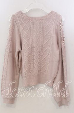 画像3: evelyn / ショルダーパールニット  ピンク O-25-11-14-060-LO-TO-OW-OS