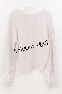 画像3: evelyn / ショルダーパールニット  ピンク O-25-11-14-060-LO-TO-OW-OS