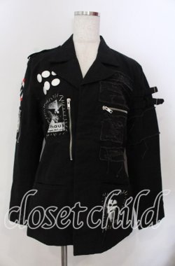 画像1: STIGMATA / ミリタリーパッチジャケット  ブラック O-25-11-14-062-GO-JA-OW-OS