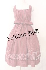 Victorian maiden / レジメンタルストライプリボンワンピース  ワイン O-25-11-14-008-CL-OP-OW-OS