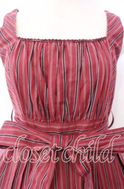 画像2: Victorian maiden / レジメンタルストライプリボンワンピース  ワイン O-25-11-14-008-CL-OP-OW-OS