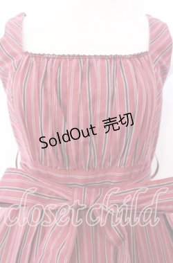 画像2: Victorian maiden / レジメンタルストライプリボンワンピース  ワイン O-25-11-14-008-CL-OP-OW-OS