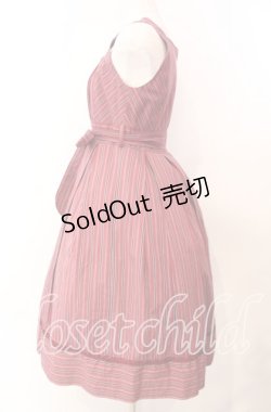 画像3: Victorian maiden / レジメンタルストライプリボンワンピース  ワイン O-25-11-14-008-CL-OP-OW-OS