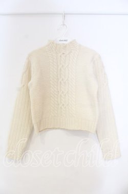 画像1: Jane Marple / ケーブル編みニット Ｍ アイボリー O-25-11-14-021-JM-TO-IG-OS