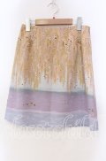 Franche Lippee / 藤の花柄スカート Ｍ オレンジ×ラベンダー O-25-11-15-029-LO-SK-IG-OS