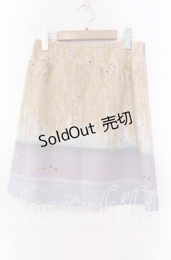 画像1: Franche Lippee / 藤の花柄スカート Ｍ オレンジ×ラベンダー O-25-11-15-029-LO-SK-IG-OS