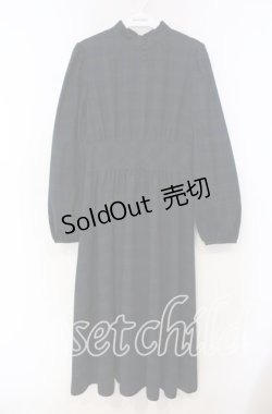 画像1: Maison de FLEUR Petite Robe canone / バックリボンチェックスタンドカラーワンピース M グリーンチェック O-25-11-15-036-EL-OP-OW-OS