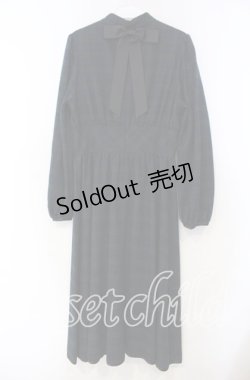 画像3: Maison de FLEUR Petite Robe canone / バックリボンチェックスタンドカラーワンピース M グリーンチェック O-25-11-15-036-EL-OP-OW-OS