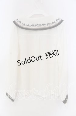 画像3: axes femme / プリーツフリルブラウス  アイボリー×クロ O-25-11-15-038-AX-BL-IG-OS