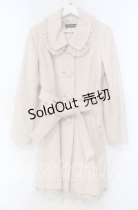 L'EST ROSE / レース配色丸襟コート  ベージュ O-25-11-15-040-LO-CO-IG-OS