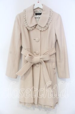 画像1: L'EST ROSE / レース配色丸襟コート  ベージュ O-25-11-15-040-LO-CO-IG-OS