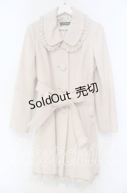 画像1: L'EST ROSE / レース配色丸襟コート  ベージュ O-25-11-15-040-LO-CO-IG-OS