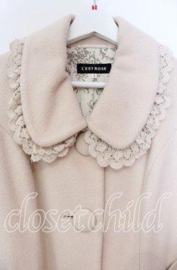画像2: L'EST ROSE / レース配色丸襟コート  ベージュ O-25-11-15-040-LO-CO-IG-OS