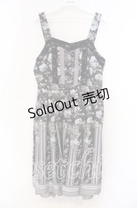 axes femme / ローズストライプジャンドレ  ブラウン O-25-11-15-041-AX-OP-IG-OS