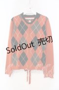 Jean Paul GAULTIER / アーガイルニットジップアップカーディガン 40 オレンジ O-25-11-15-044-GO-TO-IG-OS