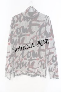 Jean Paul GAULTIER / FEMME グラフィックハイネックニット 40 アイボリー×ブラック×レッド O-25-11-15-045-GO-TO-IG-OS