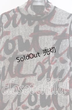 画像2: Jean Paul GAULTIER / FEMME グラフィックハイネックニット 40 アイボリー×ブラック×レッド O-25-11-15-045-GO-TO-IG-OS