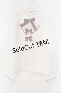 Amavel / Classical Ladder Lace ブラウス  シロ×ワイン O-25-11-15-046-CA-BL-IG-OS