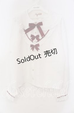 画像1: Amavel / Classical Ladder Lace ブラウス  シロ×ワイン O-25-11-15-046-CA-BL-IG-OS