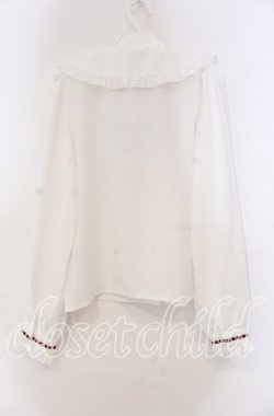 画像3: Amavel / Classical Ladder Lace ブラウス  シロ×ワイン O-25-11-15-046-CA-BL-IG-OS