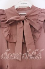 画像2: 【SALE】DearMyLoveRose / ラッフルフリルボウタイワンピース Ｍ ピンク O-25-11-15-047-EL-OP-IG-ZT227 (2)