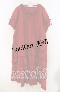 PINK HOUSE / Dolly race ワンピース【お直しあり】  アカ O-25-11-15-051-LO-OP-IG-OS