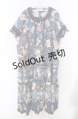 PINK HOUSE / クイーンアリスプリントパッチワークワンピース【お直しあり】  アオ O-25-11-15-053-LO-OP-IG-OS