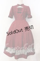 axes femme kawaii / チャイナ釦ジャガードワンピ  ワイン O-25-11-15-007-AX-OP-IG-OS