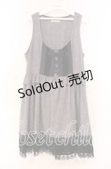 axes femme / フロッキー切り替えエジャンパースカート  ネイビー O-25-11-15-065-AX-OP-IG-OS