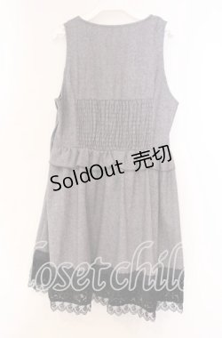 画像3: axes femme / フロッキー切り替えエジャンパースカート  ネイビー O-25-11-15-065-AX-OP-IG-OS