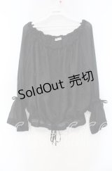 axes femme / 立体レースブラウジングプルオーバー  クロ O-25-11-15-066-AX-TO-IG-OS