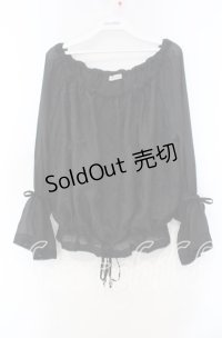 axes femme / 立体レースブラウジングプルオーバー  クロ O-25-11-15-066-AX-TO-IG-OS