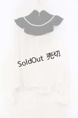 画像3: Ank Rouge / ヨーク切り替えブラウス  シロ×クロ O-25-11-15-067-CA-BL-IG-OS