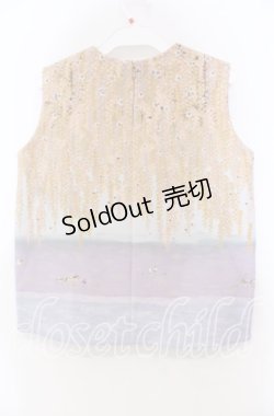 画像3: Franche Lippee / 藤の花柄ノースリーブトップス Ｍ オレンジ×ラベンダー O-25-11-15-068-LO-TO-IG-OS