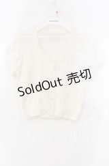 LIZ LISA / チュール透かし半袖カーディガン  アイボリー O-25-11-15-069-LO-TO-IG-OS