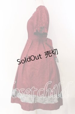 画像3: axes femme kawaii / チャイナ釦ジャガードワンピ  ワイン O-25-11-15-007-AX-OP-IG-OS