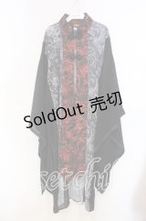 Qutie Frash / チャイナ着物ロングカーデ  ブラック O-25-11-15-071-QU-JA-OW-OS