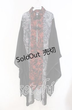 画像1: Qutie Frash / チャイナ着物ロングカーデ  ブラック O-25-11-15-071-QU-JA-OW-OS