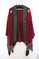 Qutie Frash / 肩メッシュ切替着物カーディガン  レッド O-25-11-15-074-QU-TO-OW-OS