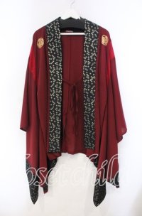 Qutie Frash / 肩メッシュ切替着物カーディガン  レッド O-25-11-15-074-QU-TO-OW-OS