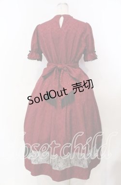 画像5: axes femme kawaii / チャイナ釦ジャガードワンピ  ワイン O-25-11-15-007-AX-OP-IG-OS