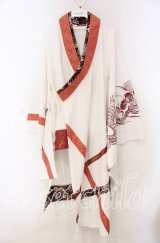 Qutie Frash / 3店舗限定カラー着物カーデ  ホワイト×レッド O-25-11-15-075-QU-JA-OW-OS