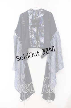 画像1: Qutie Frash / 着物袖ショートカーデ  ブルー O-25-11-15-076-QU-TO-OW-OS