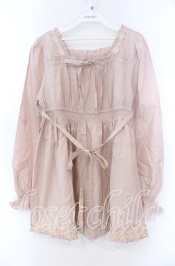画像1: PINK HOUSE / ローズレースAラインブラウス  ピンク O-25-11-15-077-LO-BL-IG-OS
