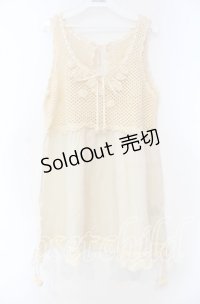 PINK HOUSE / 丸モチーフ透かしタンクトップ  アイボリー O-25-11-15-081-LO-TO-IG-OS