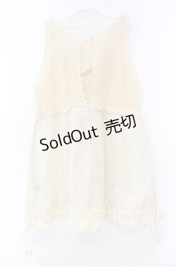 画像4: PINK HOUSE / 丸モチーフ透かしタンクトップ  アイボリー O-25-11-15-081-LO-TO-IG-OS
