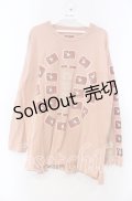 KETTY / パッチカットソー  ピンク O-25-11-15-084-EL-TO-IG-ZI