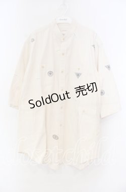 画像1: Karl Helmut / パッチ刺繍コットンビッグシャツ  アイボリー O-25-11-15-085-EL-TO-IG-OS