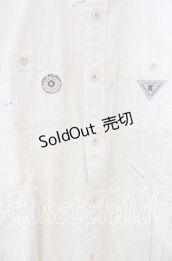 画像2: Karl Helmut / パッチ刺繍コットンビッグシャツ  アイボリー O-25-11-15-085-EL-TO-IG-OS